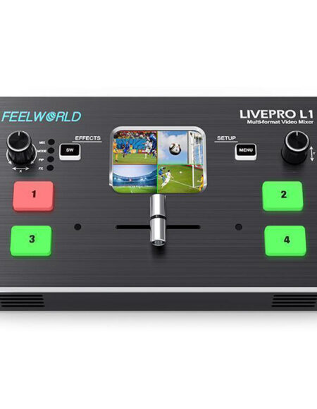 FEELWORLD LIVEPRO L1 Multi format Video Mixer Switcher 4 x HDMI inputs multi camera production USB 3.0 live streaming mega kosovo kosova prishtina pristina skopje